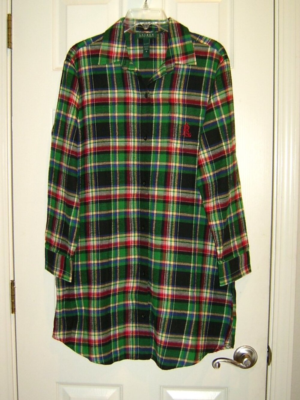 Lauren Ralph Lauren Plaid Nightgown Sleepshirt, Size M, NWOT
